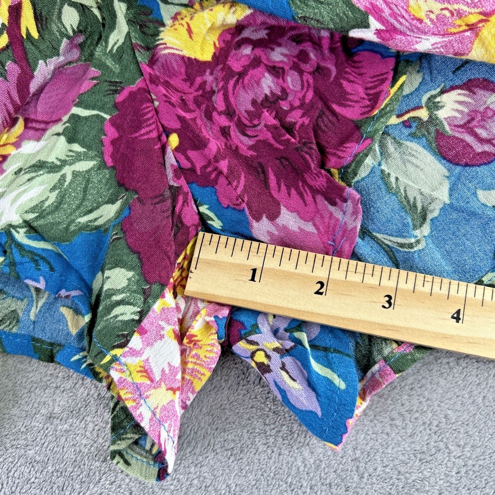 Band of Gypsies S Blue Floral Tie Front Wide Leg Shorts Pull On Garden Boho NWT - Picture 5 of 12